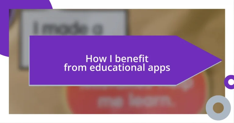 How I benefit from educational apps