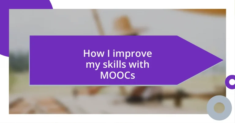 How I improve my skills with MOOCs