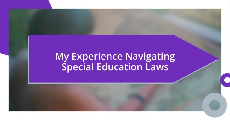 My Experience Navigating Special Education Laws