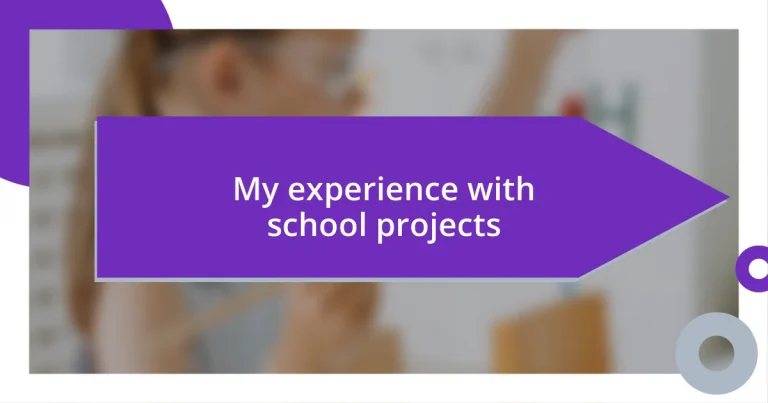 My experience with school projects