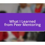 What I Learned from Peer Mentoring