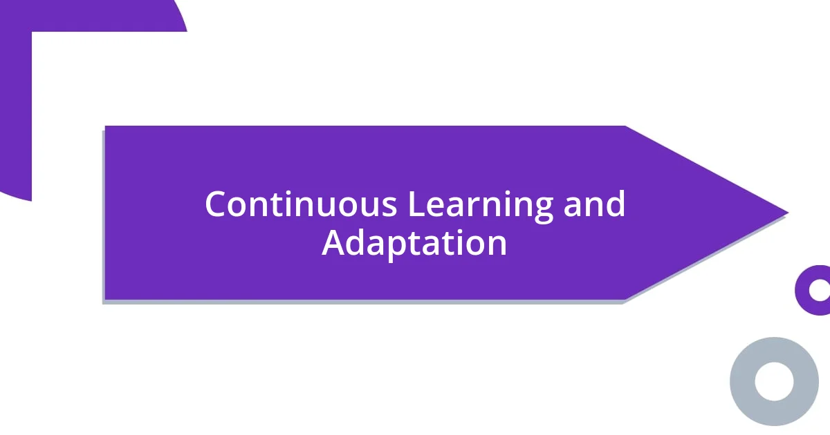 Continuous Learning and Adaptation