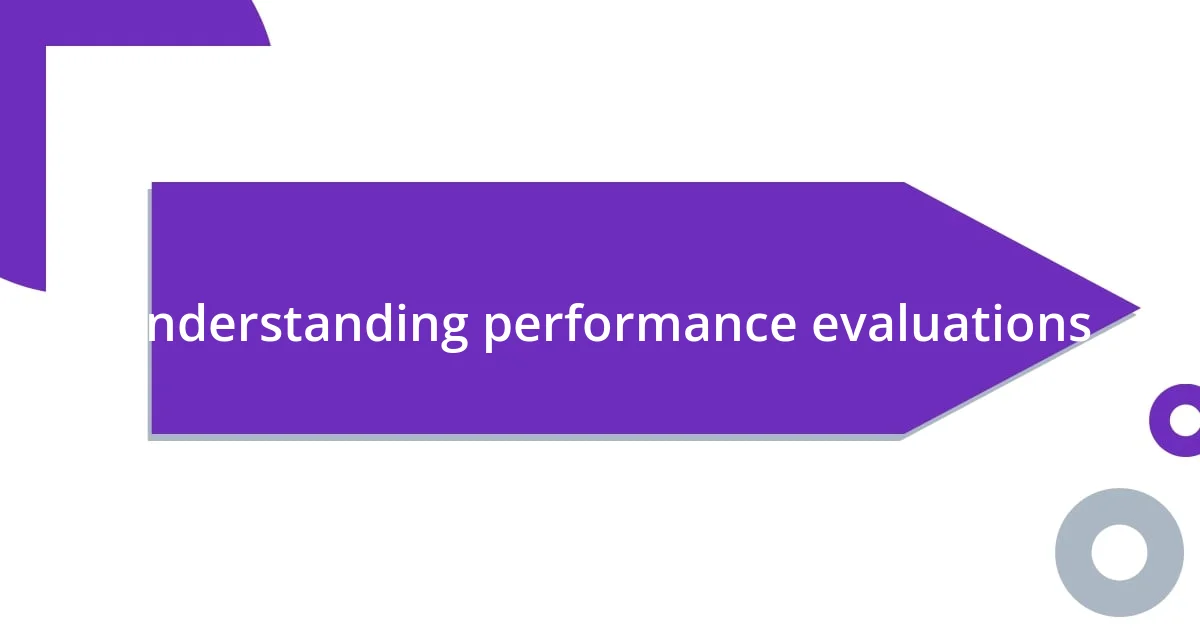 Understanding performance evaluations