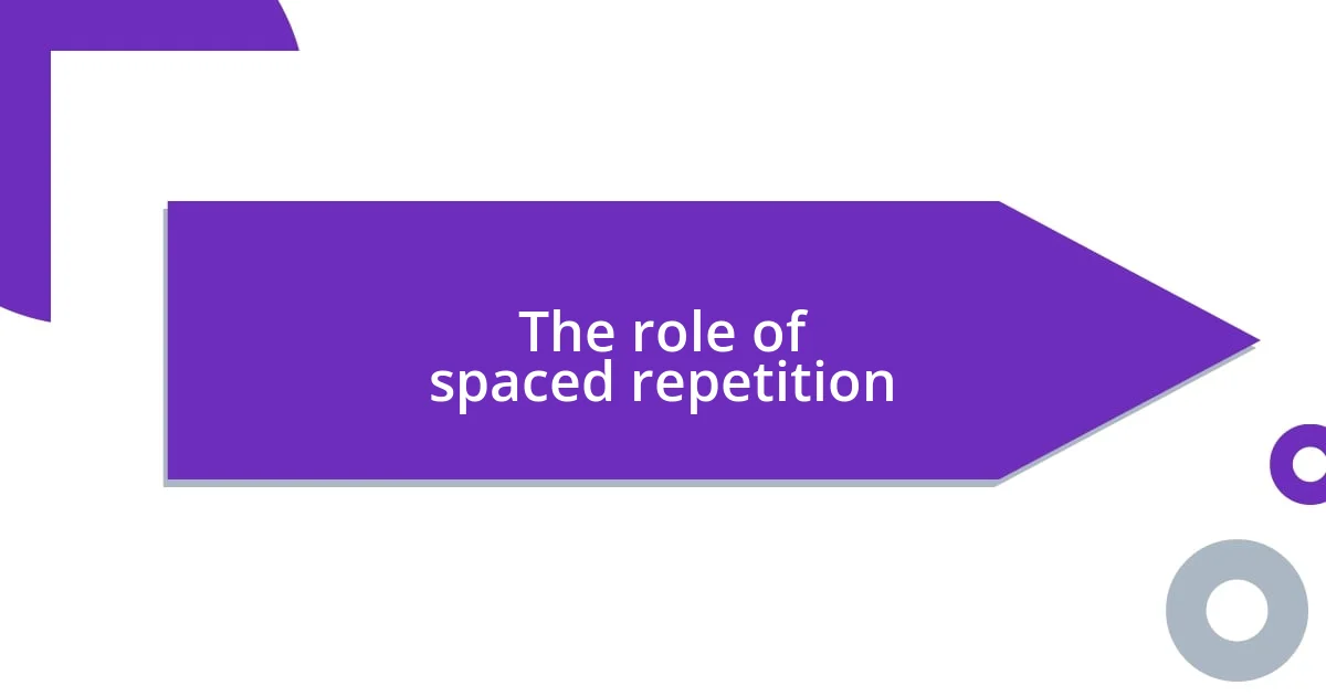 The role of spaced repetition